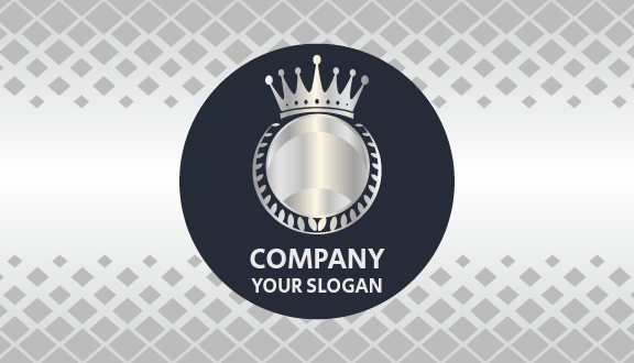 Glossy Silver Crown Business Card