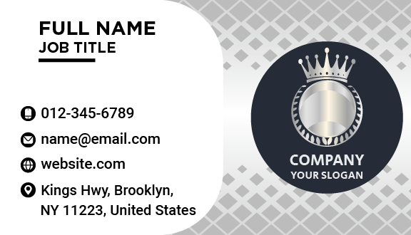 Glossy Silver Crown Business Card