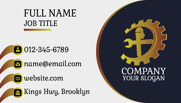 Gold Plumber Equipment Business Card