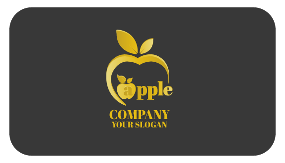 Golden Apple Outline Business Card