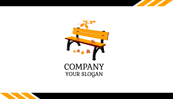 Golden Bench Autumn Business Card