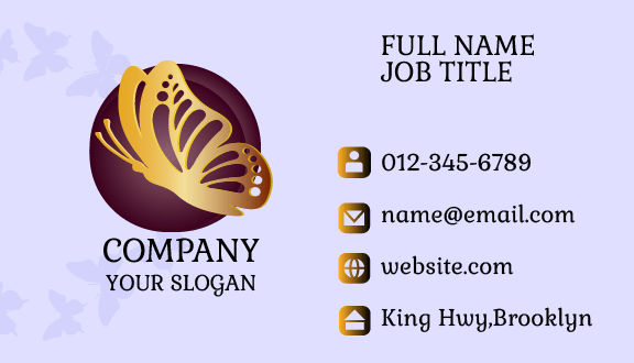 Golden Butterfly Business Card