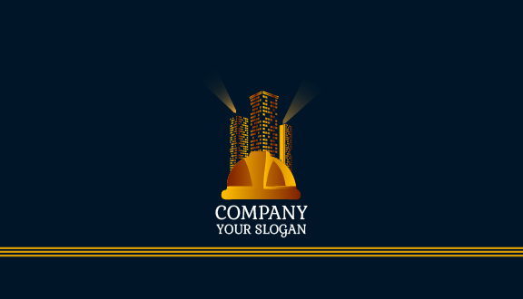 Golden Construction Cap Business Card