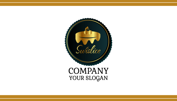 Golden Decoration Cake Business Card