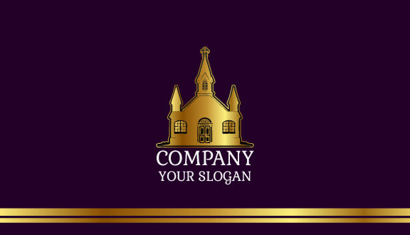 Golden Exterior Church Business Card