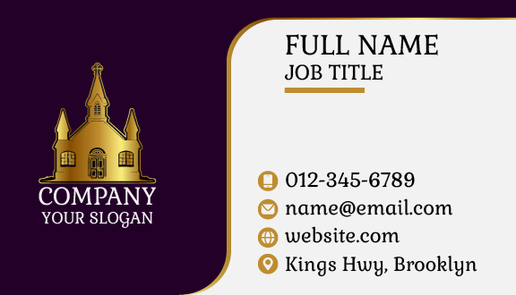 Golden Exterior Church Business Card