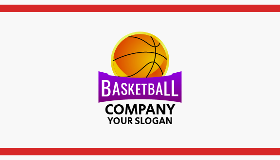 Golden Outline Basketball Business Card