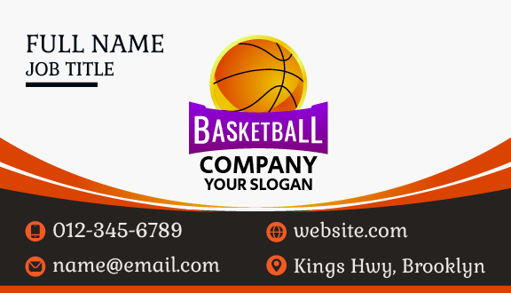 Golden Outline Basketball Business Card