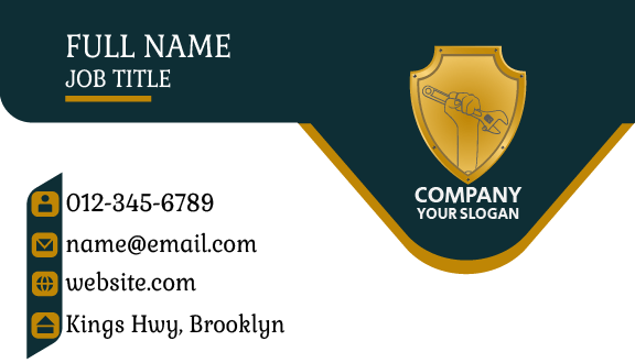 Golden Shield Plumber Business Card
