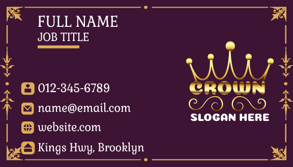 Golden Stone Crown Business Card