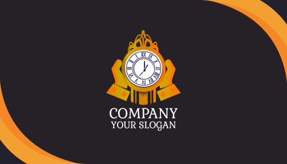 Golden Wall Clock Business Card