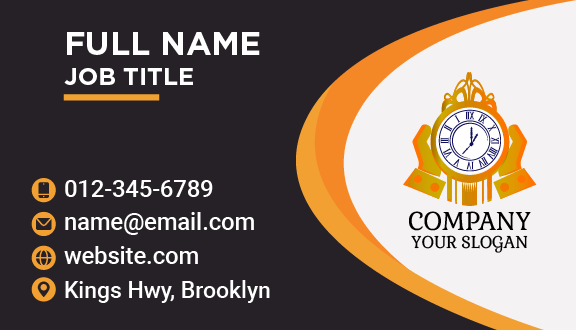 Golden Wall Clock Business Card