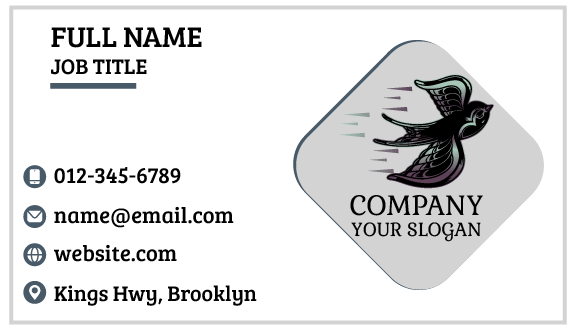 Graceful Black Bird Business Card