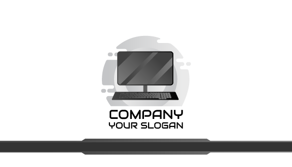 Graceful Black Computer Business Card