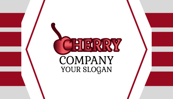 Graceful Text Cherry Business Card