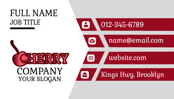 Graceful Text Cherry Business Card