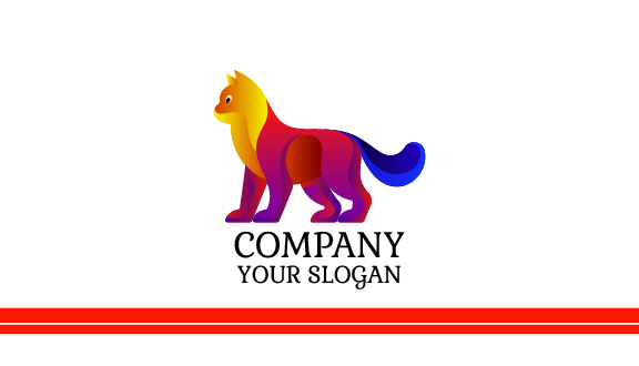 Gradient Cat Business Card