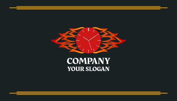 Gradient Feathers Clock Business Card