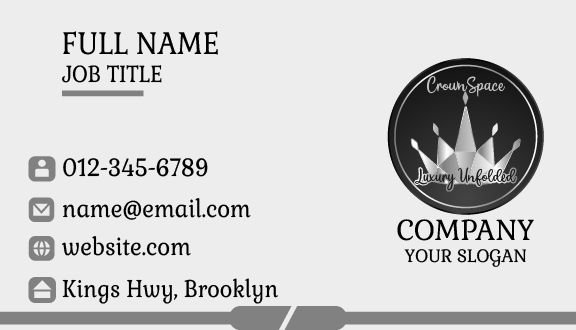 Gray Crystal Crown Business Card