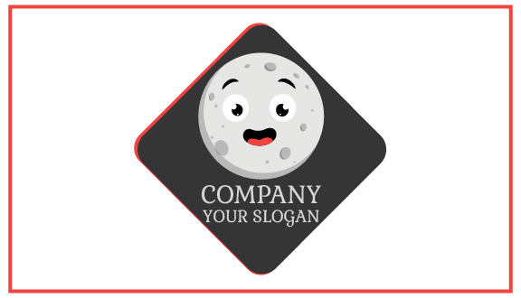 Gray Moon Sticker Business Card