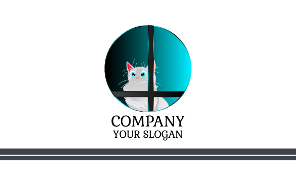 Gray Shade Cat Business Card