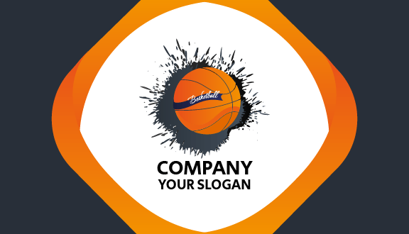 Gray Splotch Basketball Business Card