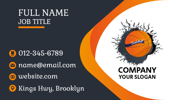 Gray Splotch Basketball Business Card