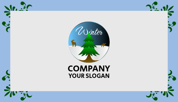 Green Tree Winter Business Card