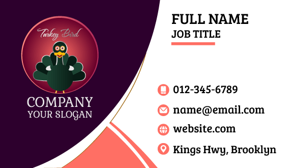 Green Turkey Bird Business Card