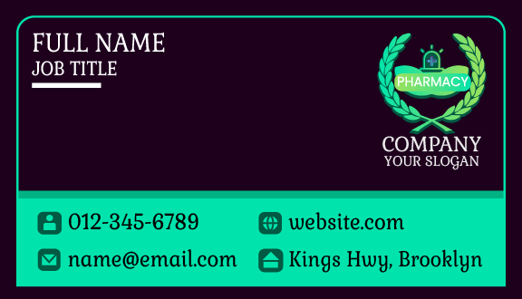 Green Wreath Pharmacy Business Card