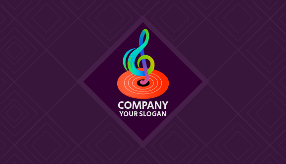 Groovy Purple DJ Business Card