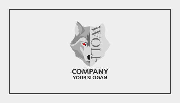 Half Face Wolf Business Card
