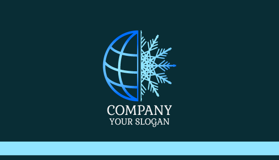 Half Snowflake Winter Business Card