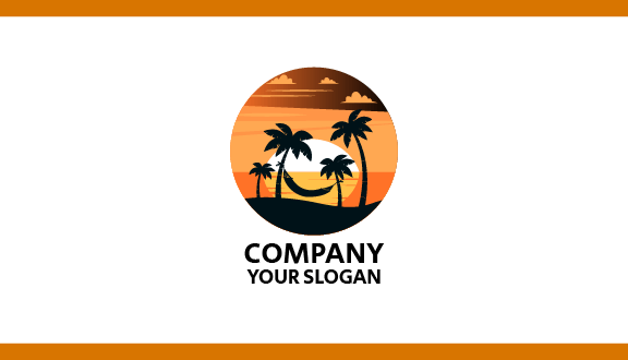 Hammock Silhouette Summer Business Card