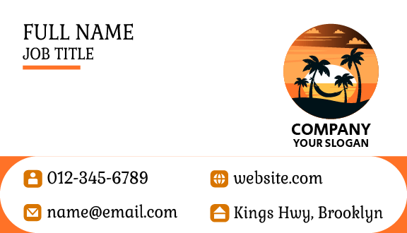 Hammock Silhouette Summer Business Card