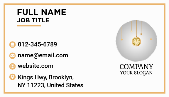 Hanging Clock Business Card