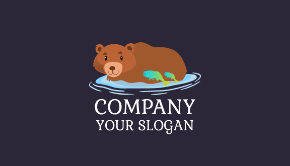 Happily Swimming Bear Business Card