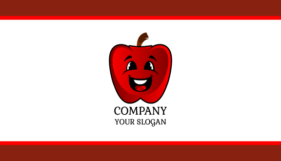 Happy Apple Character Business Card