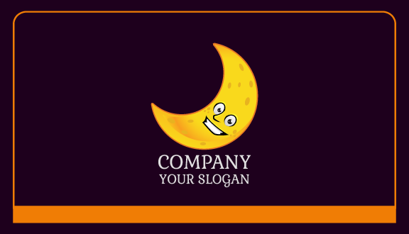 Happy Moon Cartoon Business Card