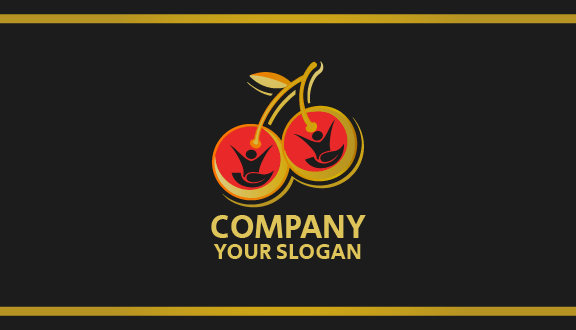 Happy Silhouette Cherry Business Card