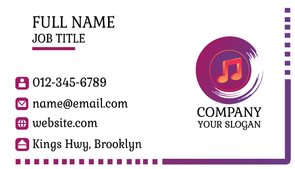 Harmonious Tune DJ Business Card