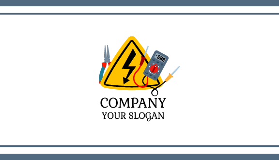 Hazard Sign Electrician Business Card