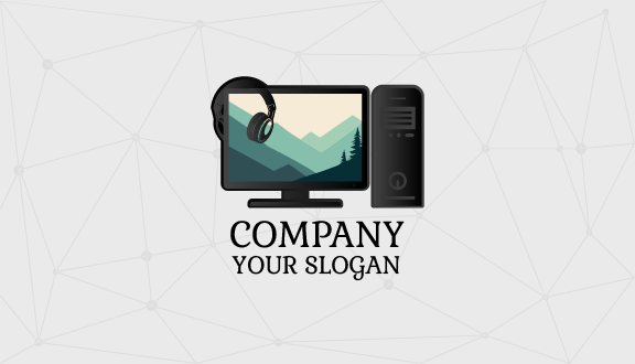 Headphone Computer Business Card