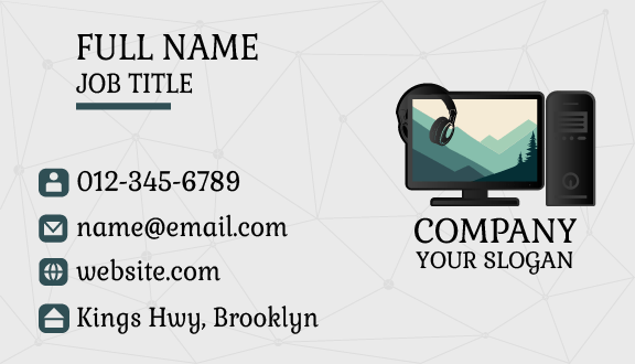 Headphone Computer Business Card