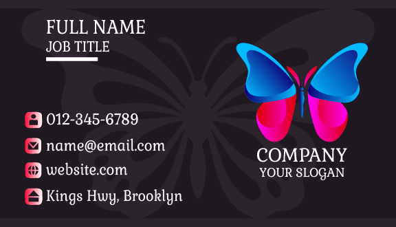 Heart Wing Butterfly Business Card