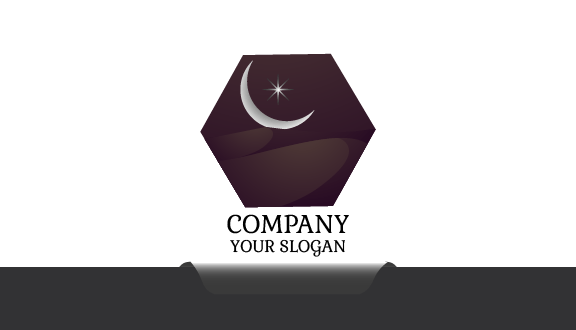 Hexagon Shaped Moon Business Card