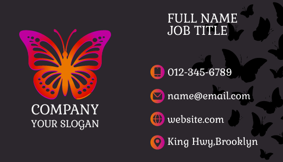 Hollow Wing Butterfly Business Card