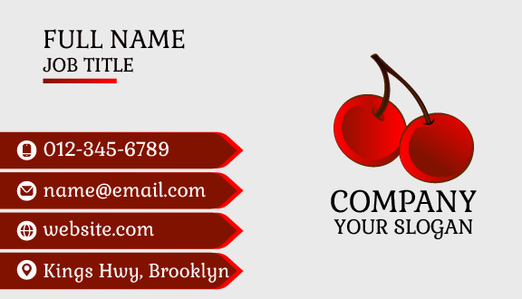 Hot Red Cherry Business Card