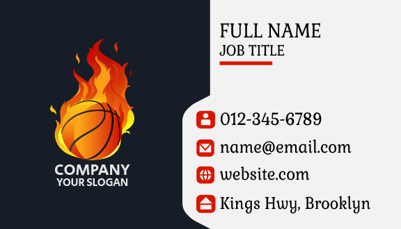 Inferno Blaze Basketball Business Card