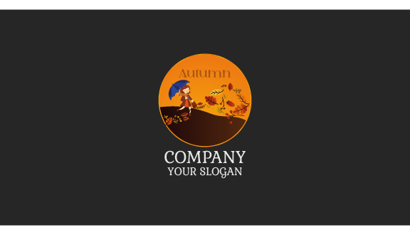 Joyful Girl Autumn Business Card